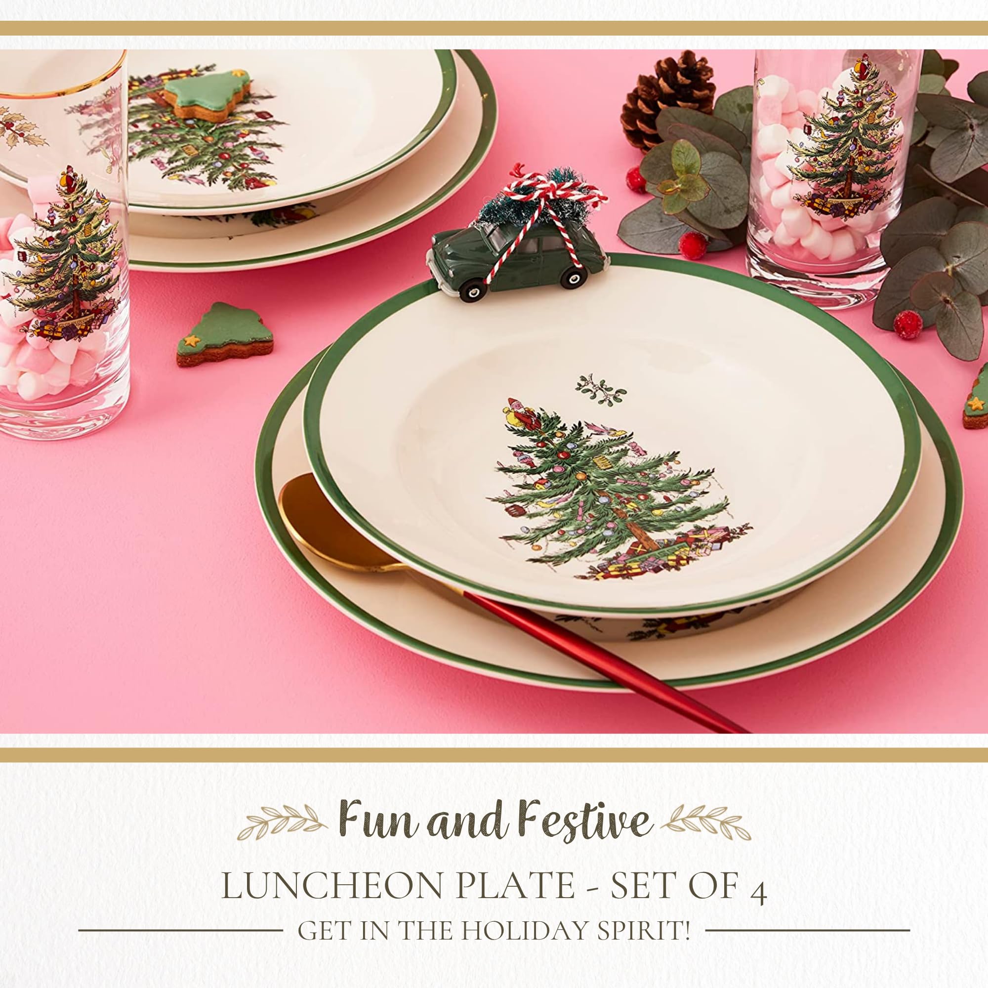 Amazon.com | Spode Christmas Tree 9-Inch Luncheon Plate (Set of 4